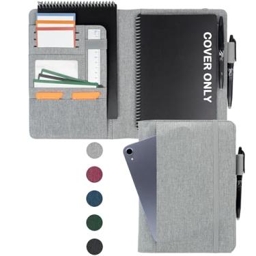 Imagem de Kaitiaki Capa de agenda resistente para caderno inteligente Rocketbook – Padfólio de tecido resistente à água, pasta de negócios com superfície de escrita firme, serve para tamanho executivo A5,