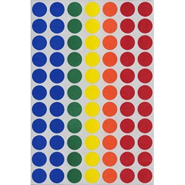 Imagem de MACO Etiquetas de codificação de cores redondas primárias sortidas, 1,2 cm de diâmetro, 800 por caixa (MR808-A1)