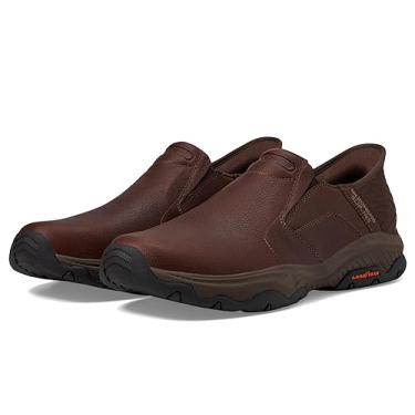 Imagem de Skechers EUA Craster-Lanigan 204847 Tênis masculino, bico redondo, couro, sem cadarço, Marrom, 42
