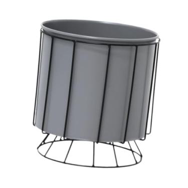 Imagem de IEUDNS Vaso de Plantas com Suporte Vaso de Plantas com Suporte Suporte para Flores Suporte de Metal Mesa Decorativa Suporte de Plantas de Ferro e Metal Vaso, Gey
