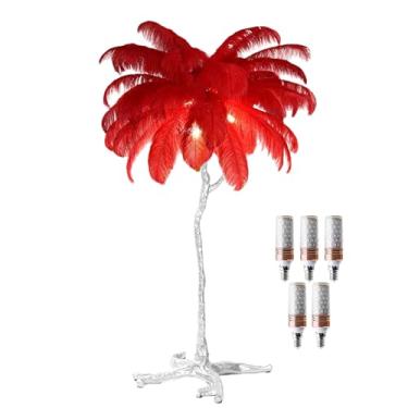 Imagem de Luminária de piso de penas de LED, luminária de pé de resina, 3 cores, regulável, prata, iluminação de chão, quarto, mesa de cabeceira, decoração de sala de estar, luz noturna