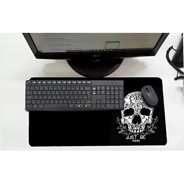 Imagem de Mouse Pad Desk Pad Grande 30x70cm - CAVEIRA PRETO E BRANCO