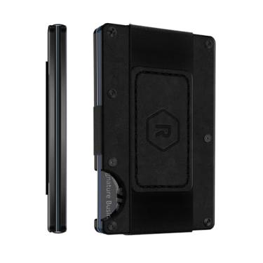 Imagem de Carteira Ridge – Carteira masculina – Carteira fina para homens – Carregue dinheiro e cartão, Couro preto meia-noite, Minimalista