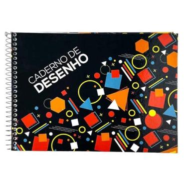 Imagem de Caderno de Desenho espiral capa dura horizontal 96 folhas