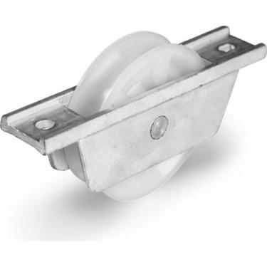 Imagem de Roldana Nylon Jocec ''U'' Com Suporte Aberto Em Aluminio 75Mm A20102