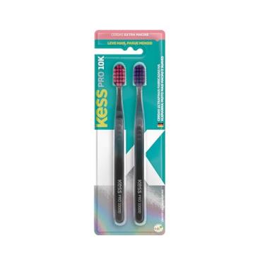 Imagem de KESS Pack Com 2 Escovas Dentais Pro 10K Extra Macias Preto