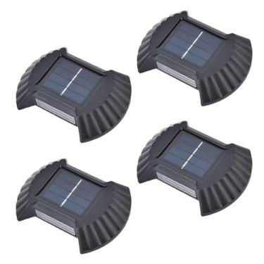 Imagem de Luminaria Solar Parede Arandela Balizador Led Kit 4 Und Luz Decorativa
