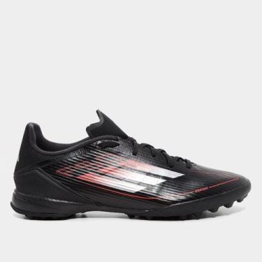 Imagem de Chuteira Society Adidas F50 League Unissex, Preto, Vermelho, 37
