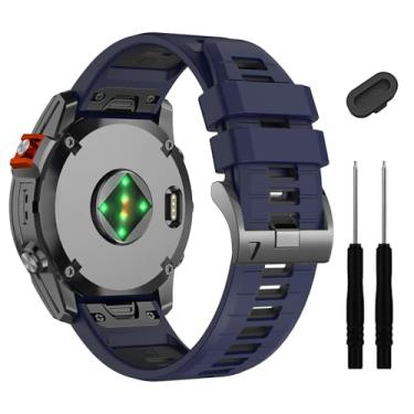 Imagem de Pulseira de relógio Garmin Fenix E/Fenix8 AMOLED de 47 mm/Fenix 7/7 Pro/6/6 Pro/5/5 Plus, pulseiras de silicone macias de ajuste rápido para smartwatch Forerunner 965 955/Approach S70 47 mm/Instinct