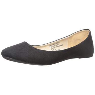Imagem de Sapatilhas de balé femininas com bico redondo Pierina Alpine Swiss, Black Micro-suede, 7