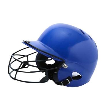 Imagem de Deevoka Capacete de beisebol com máscara de face confortável para o capacete de softball para crianças para treinamento de jogo Torneio ao ar livre, Azul