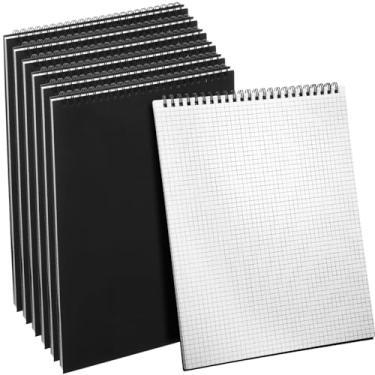 Imagem de Engrowtic Pacote com 6 cadernos de papel quadriculado espiral superior 22 x 29 cm, bloco de notas de papel quadriculado A4, bloco de notas de 70 folhas para escrever em engenharia, esboços, materiais