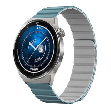 Imagem de IENYU Pulseira de relógio de 22 mm para Huawei Watch Watch 4Pro GT3/GT4 magnética de silicone para Samsung Universal Strap (verde)