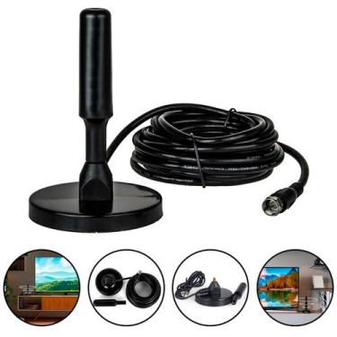 Imagem de Antena Digital Para Tv Interna Com Base Magnética Segura