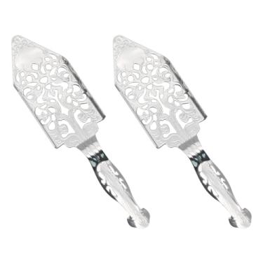 Imagem de GWYAN 2 peças de colheres de absinto de aço inoxidável vazadas prateadas para coquetéis de absinto para barman, cafeterias e lojas de chá com leite para filtrar açúcar