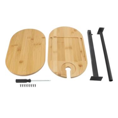 Imagem de Contra a Mesa Lateral da Banheira da Parede, o Design Portátil Fácil de Instalar a Mesa de Bandeja de Ajuste de Altura de Armazenamento para Banho de Luxo (9.5x16.5x3.6in)