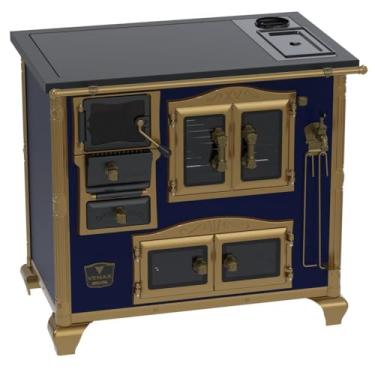 Imagem de Fogao a Lenha N 2 Imperador Vitreo Premium Caldeira Azul SD