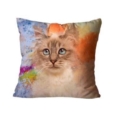 Imagem de Capa Para Almofada 45x45 Mdecore Gato Cachorro Pets