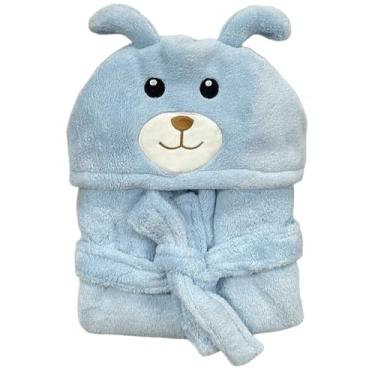 Imagem de Roupão Infantil com Capuz Laço Bebê Power Sec (BR, Idade, 1 Ano, 2 Anos, Regular, Cão Azul)