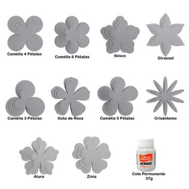 Imagem de Moldes Flores Flor Máquina De Cortar Fita Moldes Em Inox A67 - Artmaq