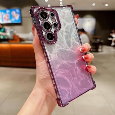 Imagem de Capa Glitter para Samsung Galaxy S25 Ultra S24 FE S23 Plus S22Ultra S21Ultra Note20 A15 A25 A35 A34 A54 A55,Roxo,Para Galaxy S24FE