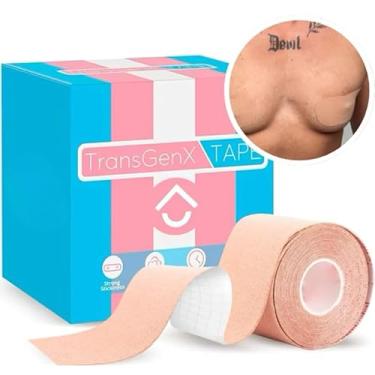 Imagem de Tape Trans - Binder Adesivo - Bandagem 5x5cm Fita Reduz Volume Peito Transtor Kinesiologic