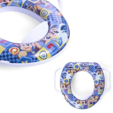 Imagem de Assento Redutor De Vaso Com Alça Adaptador Bebe Treinamento Desfralde Patrulha Canina Suporte De Vaso Sanitário Infantil (Azul)