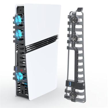 Imagem de Cooling Fan Compatible with PS5 Pro - Quiet External Cooling System for Disc & Digital Edition Heat Dissipation Accessories (Black)