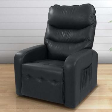 Imagem de Poltrona Reclinável para Descanso Julia Sintetico Preto - CasaH