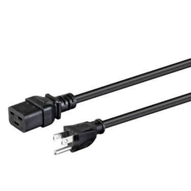 Imagem de Monoprice Cabo de alimentação de 3 pinos – 1,8 m – Preto | NEMA 5-15P para IEC 60320 C19, 14AWG, 15A, para carregar computadores, servidores e outros dispositivos de rede