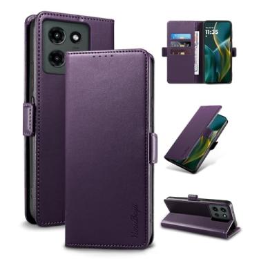 Imagem de YunuBeyii Capa Carteira para Moto G 5G (2025) - [Bloqueio RFID] Capinha Flip Magnética para Celular de Couro PU de Luxo com Suporte,Case Proteção,Rsistente,Antichoque, Roxo
