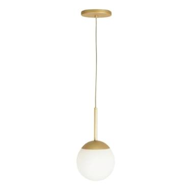 Imagem de Lustre Pendente Jabuticaba, Luminária de Teto E27, Alumínio Dourado, Globo 15cm, 110/220V
