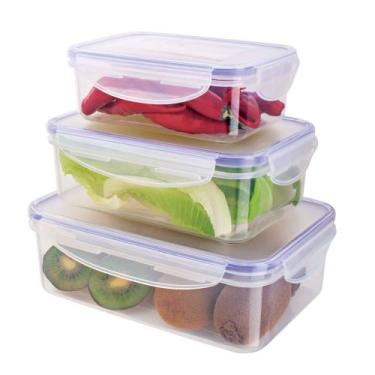 Imagem de Pote De Marmita Conjunto 3 Pças Azul - Pode Ir Ao Microondas - Euro Ho