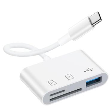 Imagem de Z Flip 7 FE 6 5 4 Leitor adaptador de cartão SD para Samsung Galaxy Z Fold 7 6 5 4 5G A56 A36 A26 A16 A35 A15 S25 Edge S24 S22 S21 S20 Plus Ultra, cartão de memória USB C para TF/Micro SD para iPhone