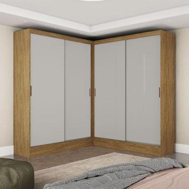 Imagem de Closet Casal Duplo Belém 4 Portas 4 Gavetas Carioca Móveis, Cinamomo c