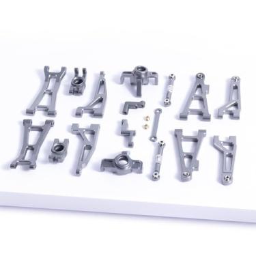 Imagem de Oisunt Metal Aluminium Spare Part Set for 1/16 Hyper Go/HAIBOXING/BEZGAR/DEERC/Jetwood RC Car Upgrades, Alloy Replacement Accessory Kit (Gray)