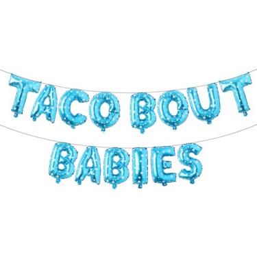 Imagem de Taco About A Baby Decorações Fiesta Decoração de Chá de Bebê Balões Gêmeos Mexicanos para Chá de Bebê Taco Bout Balões para Bebês Decoração de Revelação de Gênero (TACO BOUT BABIES Estrela Azul)