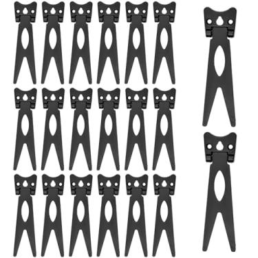 Imagem de Mewutal 20 peças de porta-retrato cavalete preto porta-retrato pedestal plástico suporte de exibição para foto porta-retrato cavalete (3 x 11 cm/1,2" x 4,3")