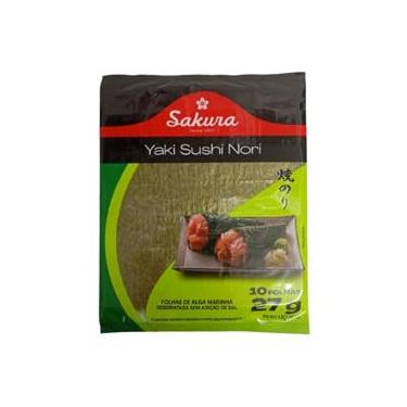 Imagem de Alga Yaki Sushi Nori 10 Folhas Sakura 27g