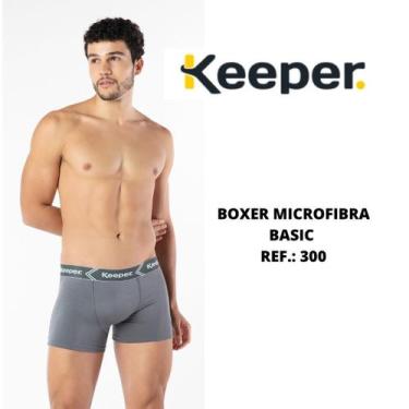 Imagem de Cueca boxer básica microfibra Keeper 300 poliéster, Cinza chumbo, G