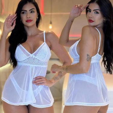 Imagem de Mini Camisola Transparente Lingerie Sexy Com  Calcinha - Like4you, GG,