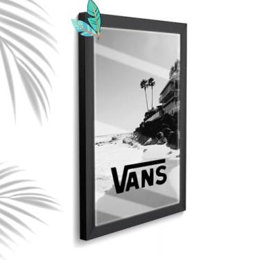 Imagem de Genérico, Quadro Decorativo Vs Praia Sala Escritório +Vidro 33x25 A4 Cor:Preto