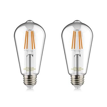 Imagem de helloify Lâmpada inteligente LED WiFi Edison ST19 (ST64), estilo vintage filamento, mudança branca ajustável, trabalho com Alexa Google Home (sem hub), E26, 2700K-6500K, pacote com 2 unidades, branco