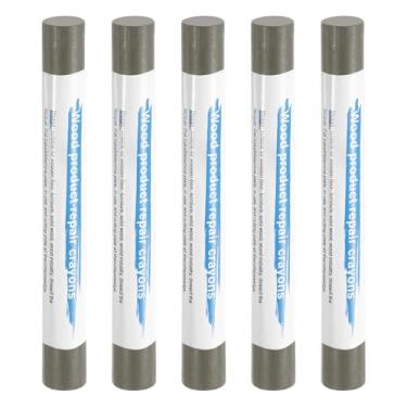 Imagem de HARFINGTON 5 peças de bastões de enchimento de madeira, cera de madeira, retoque de móveis, gizes de cera de reparo para madeira, tinta preta