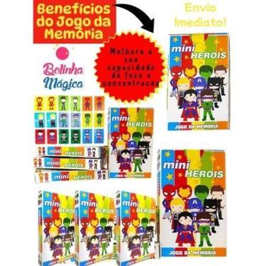 Imagem de Kit 20 Jogo Da Memoria Mini Herois Infantil P Kit Festa Aniversario Le