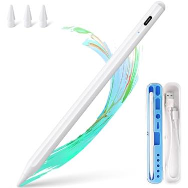 Imagem de Caneta Stylus para iPad Apple: Carregamento rápido para iPad Pencil Caneta Apple com sensibilidade de inclinação de rejeição da palma - Caneta para iPad 10/9/8/7/6, iPad Pro 32.8 cm/27.9 cm/33.0 cm