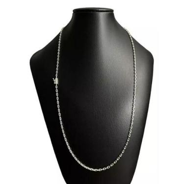 Imagem de Cordão Cadeado 2Mm - Banhado A Prata 925 Luxo - Tojoia18K