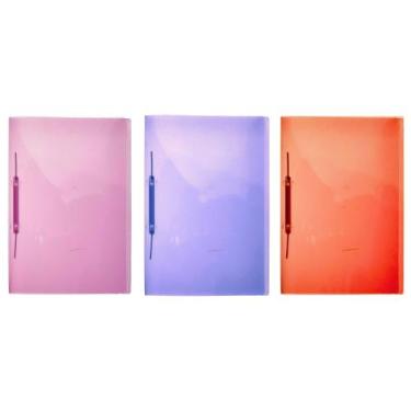 Imagem de Pasta Grampo Trilho Plástica Oficio Cristal - Colorida ACP Classificad