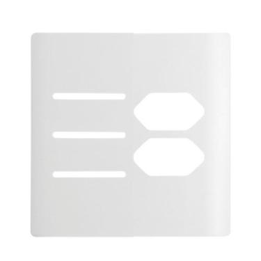 Imagem de Placa 4x4 para 3 Interruptores e 2 Tomadas + Suporte Branco da Linha N
