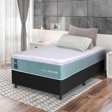 Imagem de Conjunto Box Preto Lagos Verde Molas Ensacadas Solteiro 96x203x66 - King House